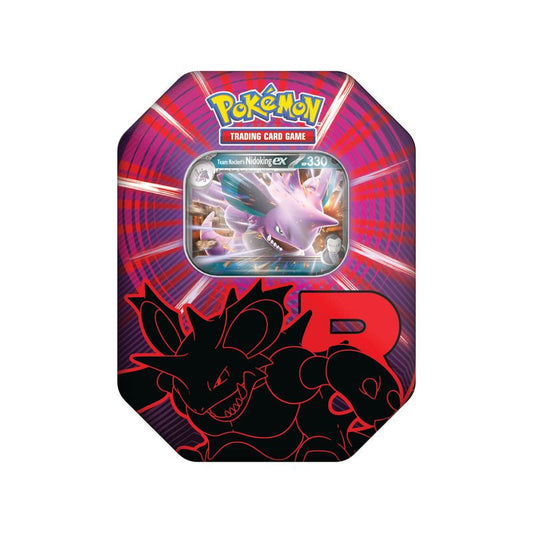 Pokémon TCG Team Rocket's Nidoking ex Tin Englisch EU-Version 4 Booster